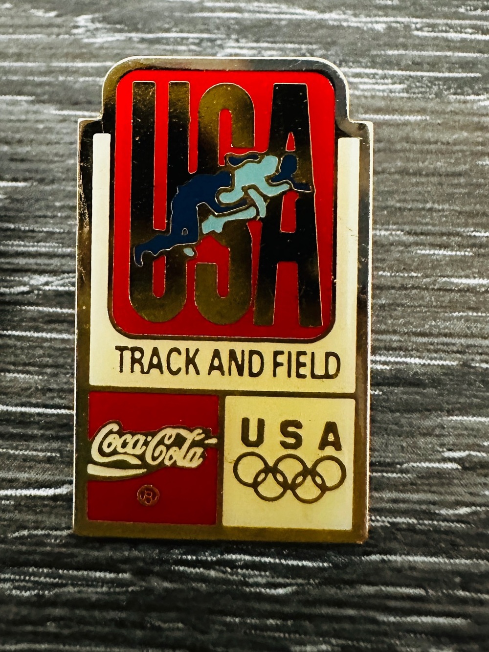 Vintage Coca-Cola Olympic Pin Lot Track & Field USA Collectible